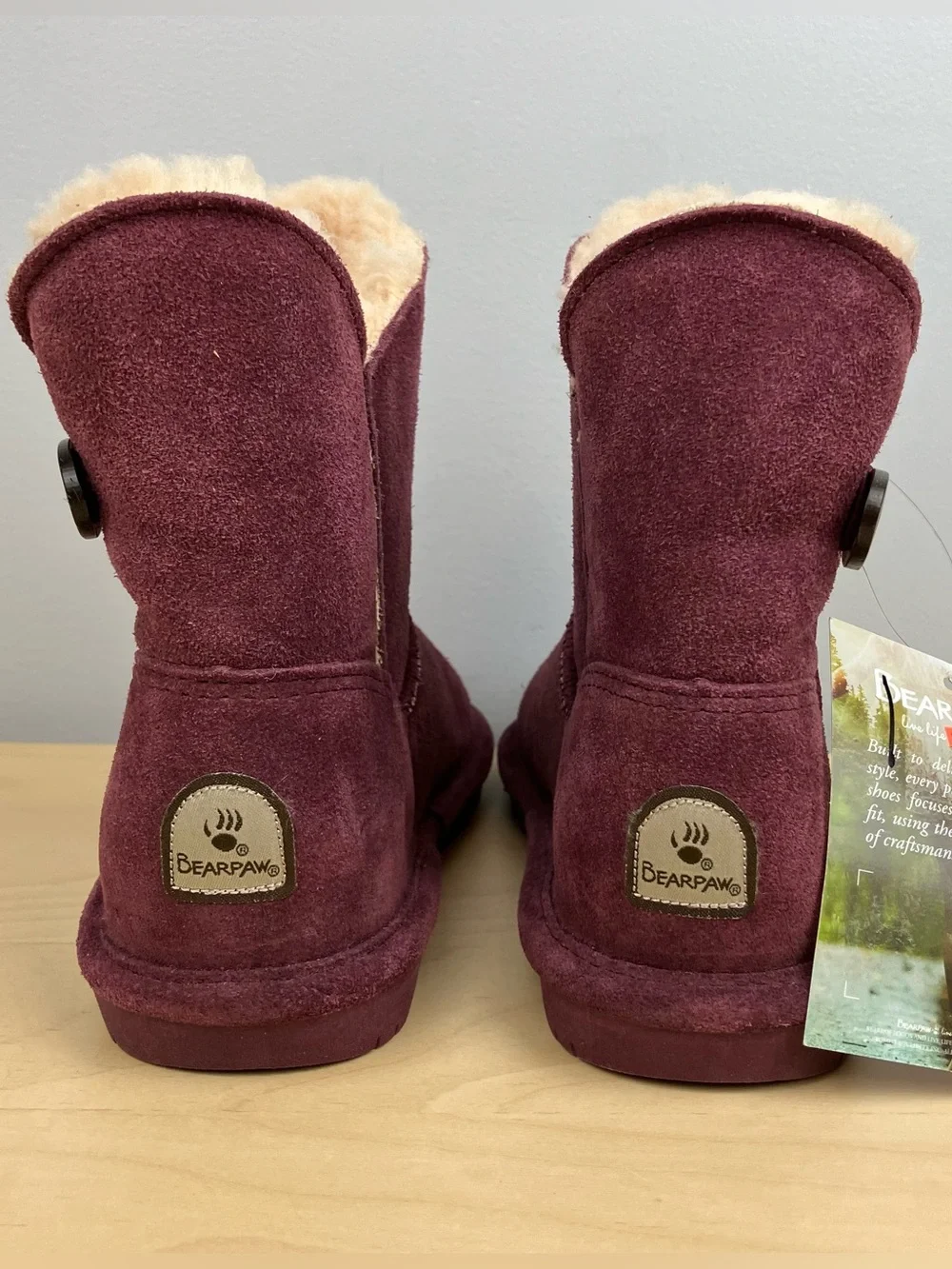 Bearpaw Youth Girls Size 1.0 Rosie Purple/Maroon Suede Winter Boots Lined NWT